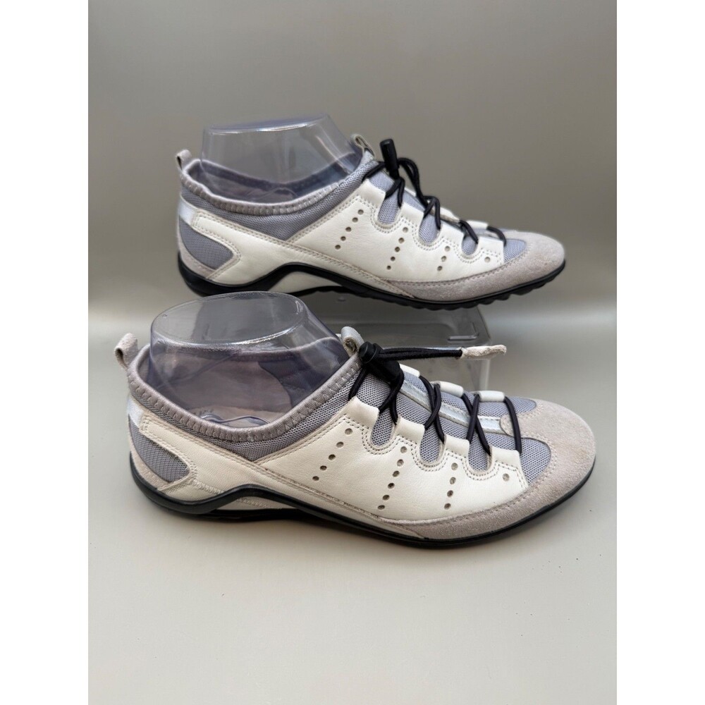 Ecco Vibration II Womens Size 6-6.5 37EU Beige Mesh Leather Slip-On Sneaker